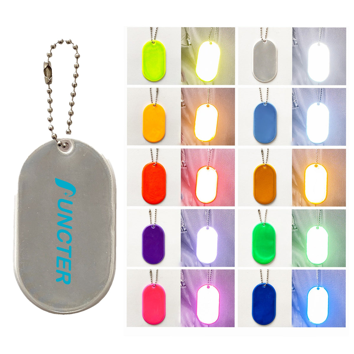 Oval Shape Reflective Key Tag