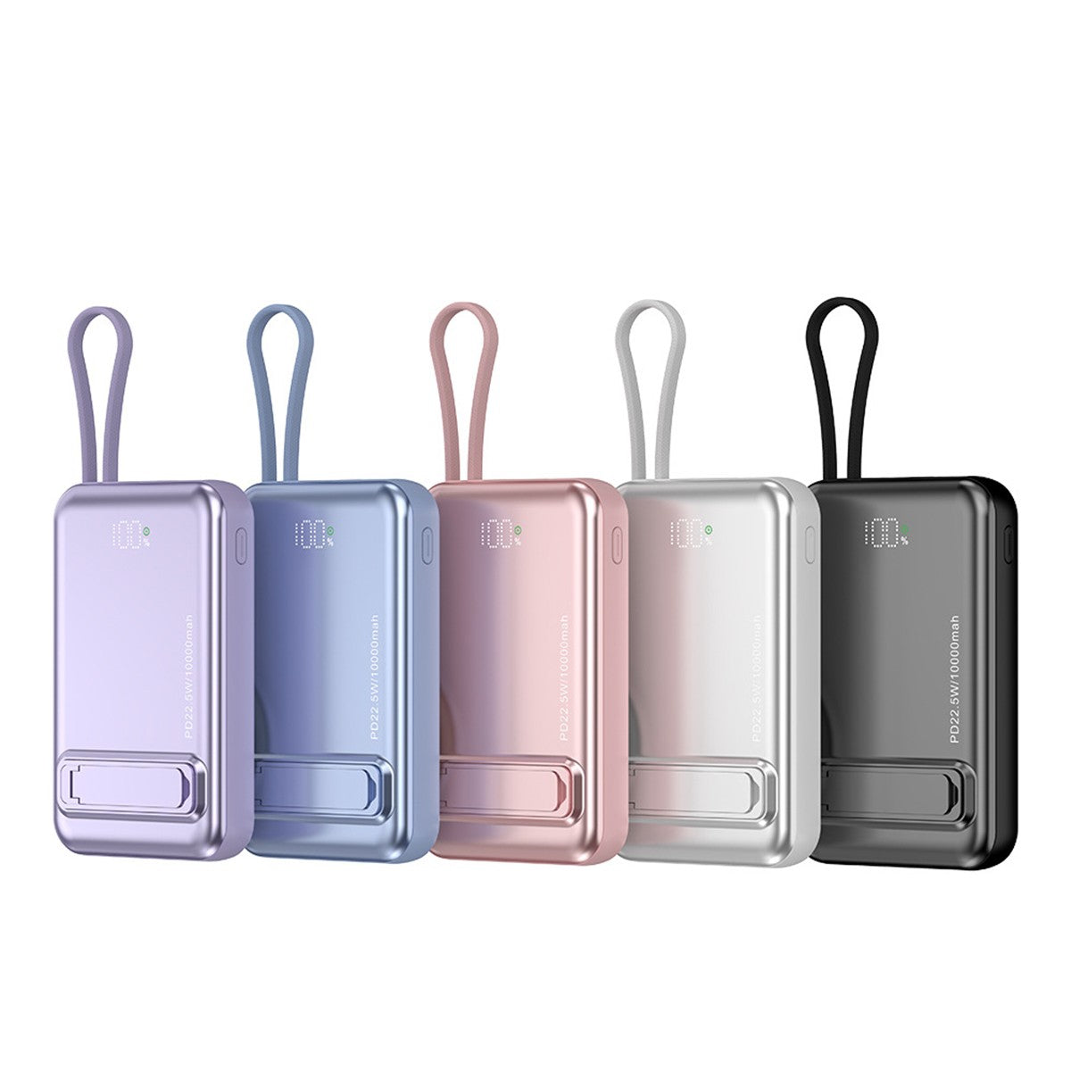 10000mAh Magnetic Wireless PD22.5W Fast Charging Power Bank W/ Foldable Stand & Charging Cable