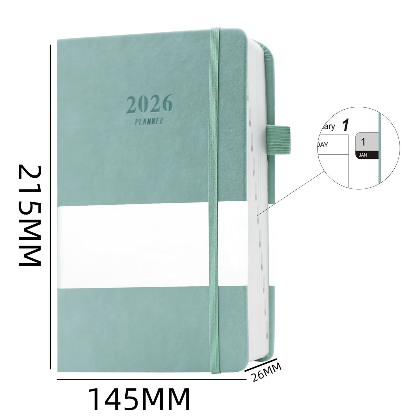 2026 Weekly & Monthly Planner A5 PU Notebook