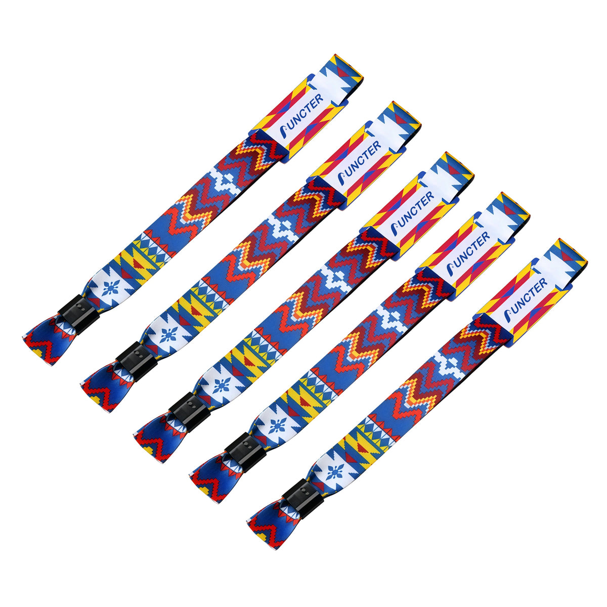 Adjustable Woven Label Wristband W/ Locking Bead