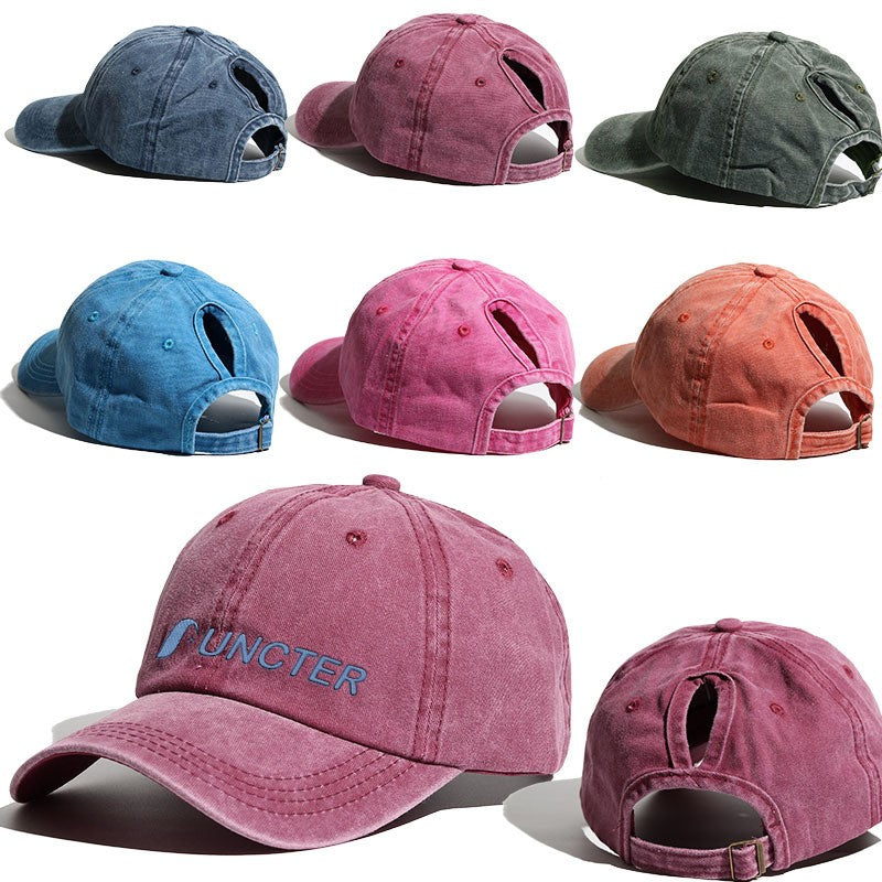 Women Ponytail Embroidered Baseball Cap