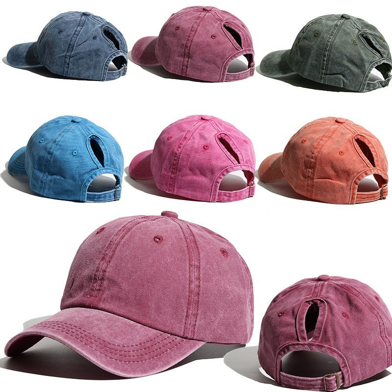 Women Ponytail Embroidered Baseball Cap