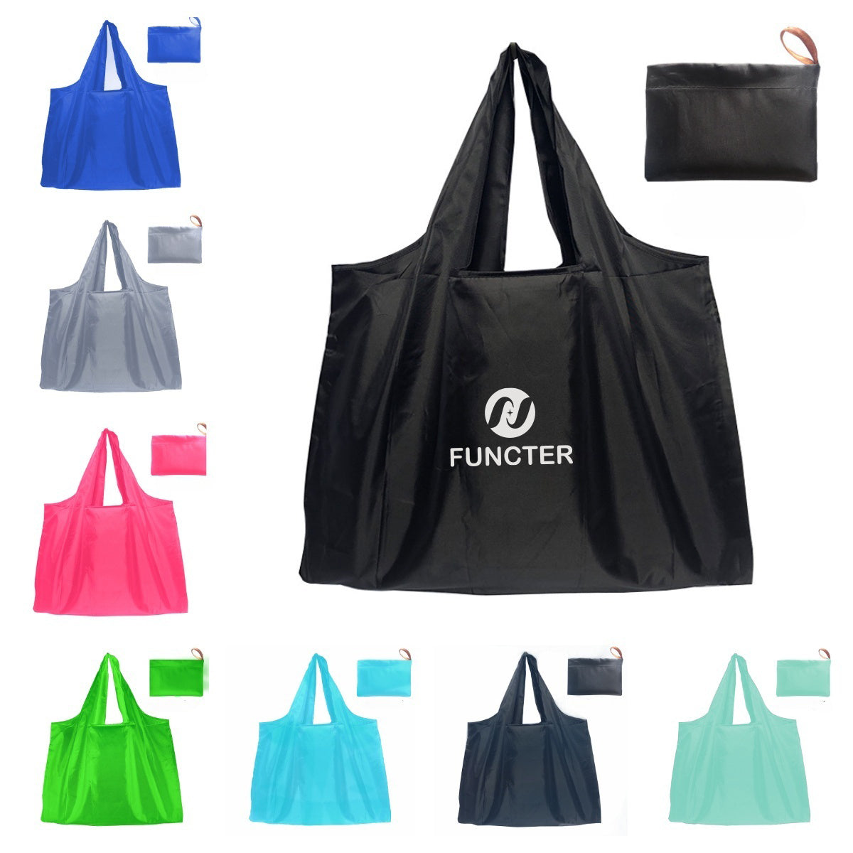 210D Oxfod Foldable Shopping Bag Lightweight Waterproof Shoulder Storage Bag