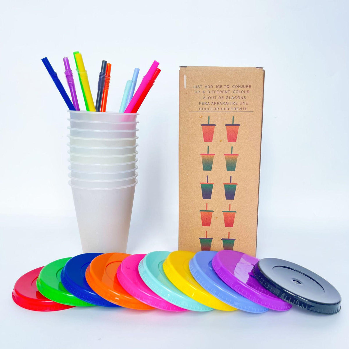 16 oz. Color Changing Stadium Cups W/ Straw