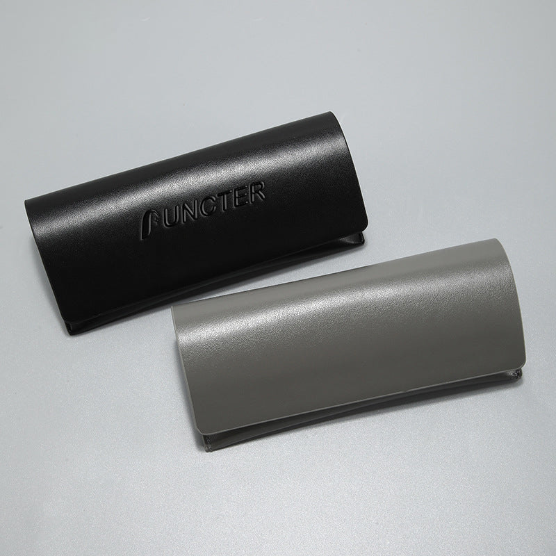 Foldable Edge Paint PU Leather Sun Glasses Case W/ Magnetic