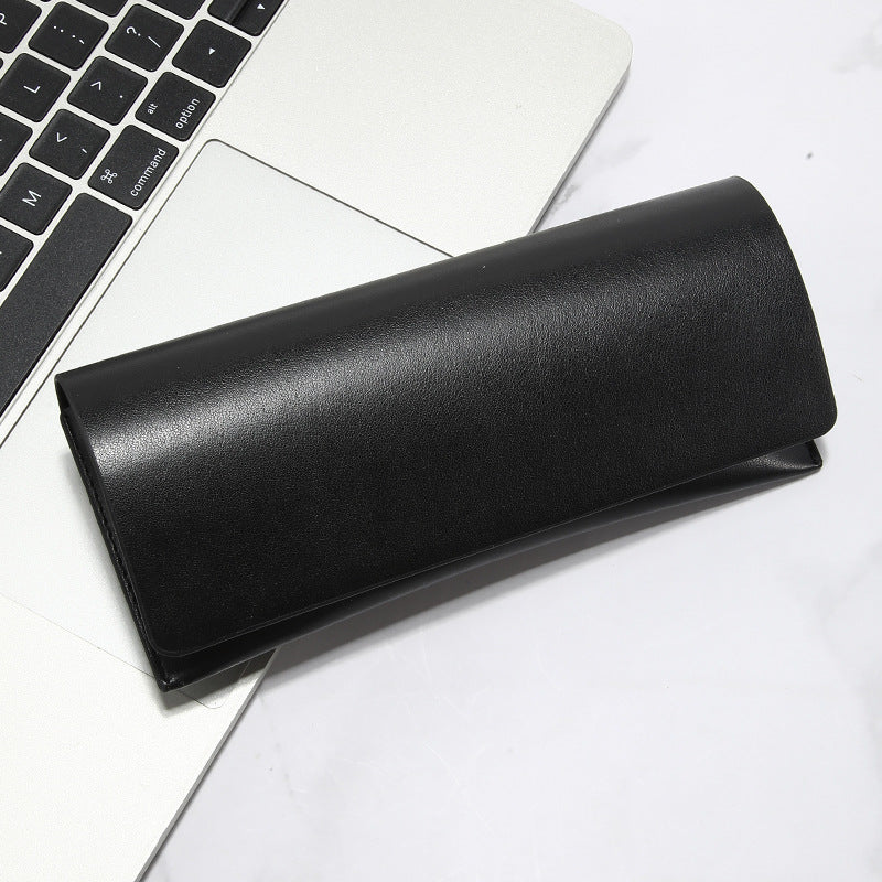 Foldable Edge Paint PU Leather Sun Glasses Case W/ Magnetic