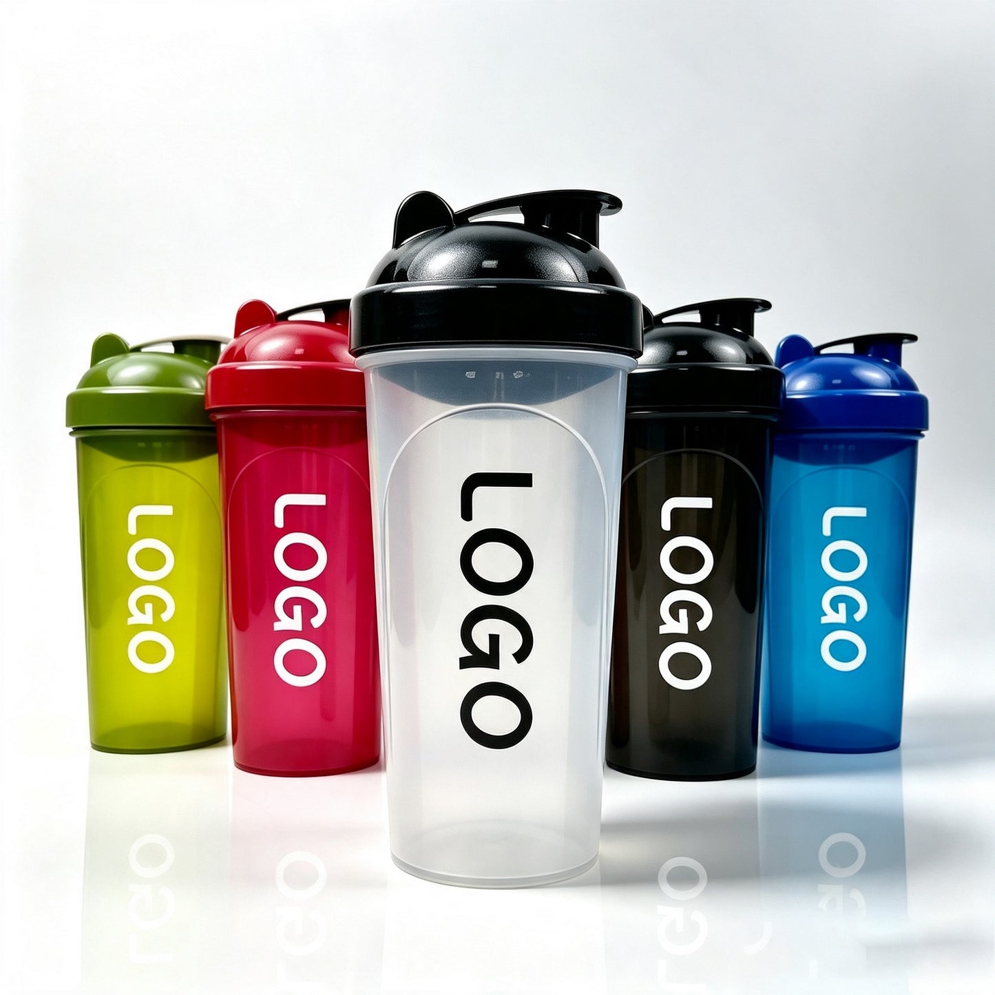 Protein Shaker Bottle W/ Measurement Scale, Leakproof Fitness Mixing Cup 23 oz.