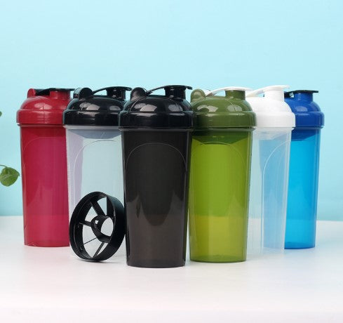 Protein Shaker Bottle W/ Measurement Scale, Leakproof Fitness Mixing Cup 23 oz.