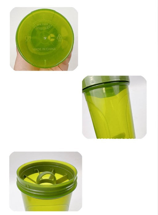 Protein Shaker Bottle W/ Measurement Scale, Leakproof Fitness Mixing Cup 23 oz.