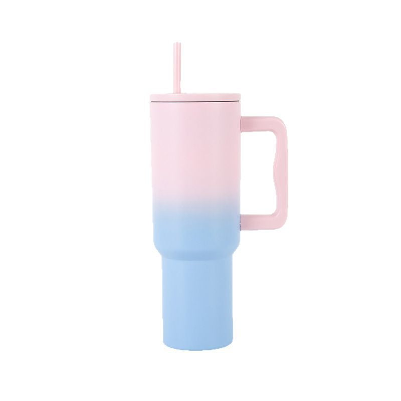 40 oz. Car Tumbler Insulated Stainless Steel Water Bottle W/ Handle, Lid, Straw
