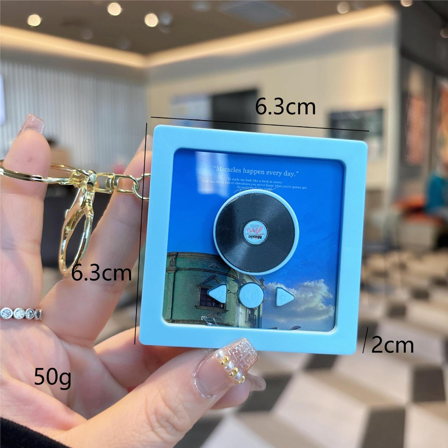 Mini CD Music Box Keychain
