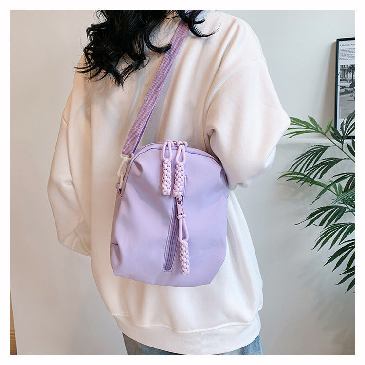 Multi Pocket Nylon Crossbody Bag Casual Shoulder Handbag W/ Adjustable Strap