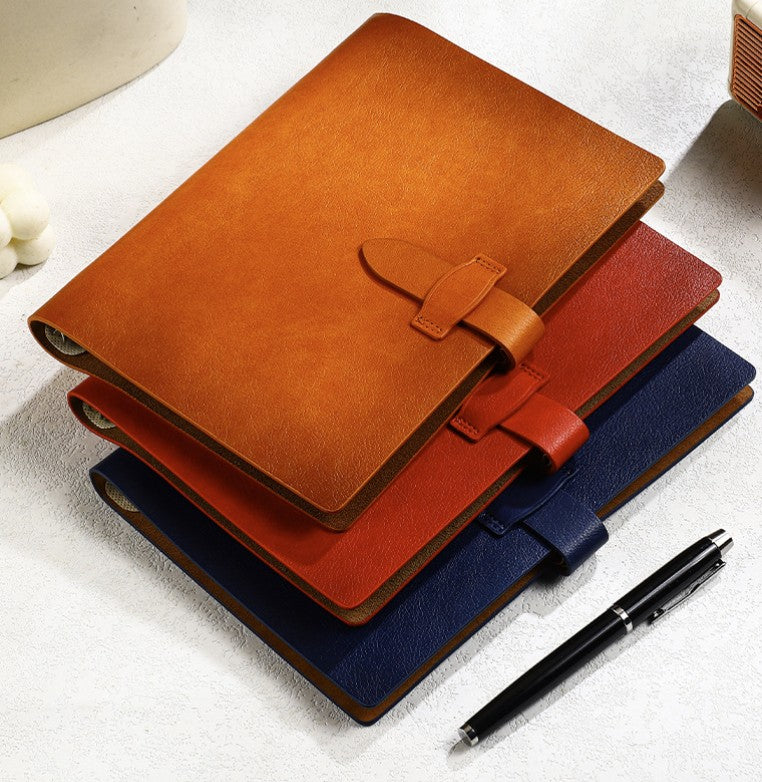 A5 Soft Leather Binder Notebook W/ Pen Holder