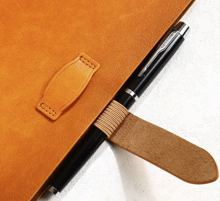 A5 Soft Leather Binder Notebook W/ Pen Holder