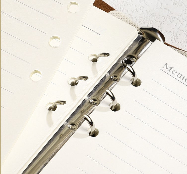 A5 Soft Leather Binder Notebook W/ Pen Holder