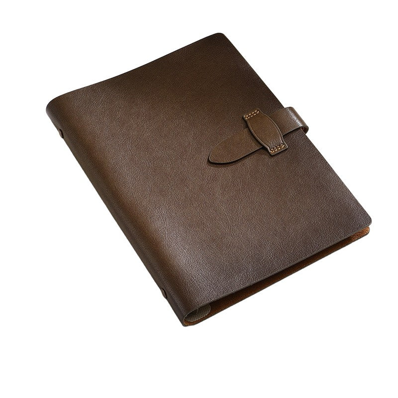 A5 Soft Leather Binder Notebook W/ Pen Holder