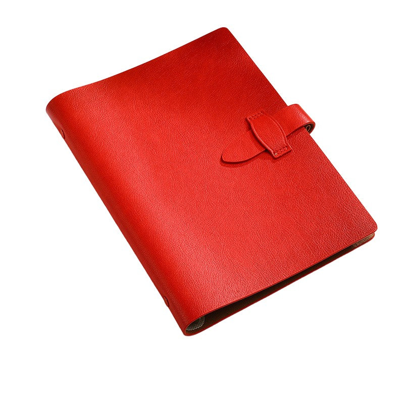 A5 Soft Leather Binder Notebook W/ Pen Holder