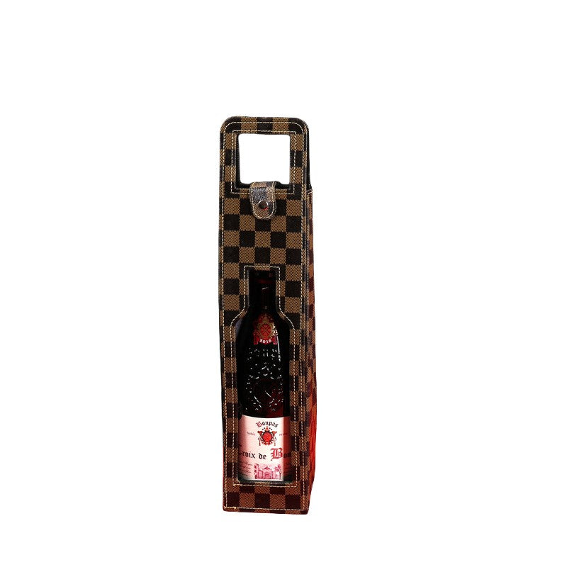 Reusable Leather Wine Tote Bag