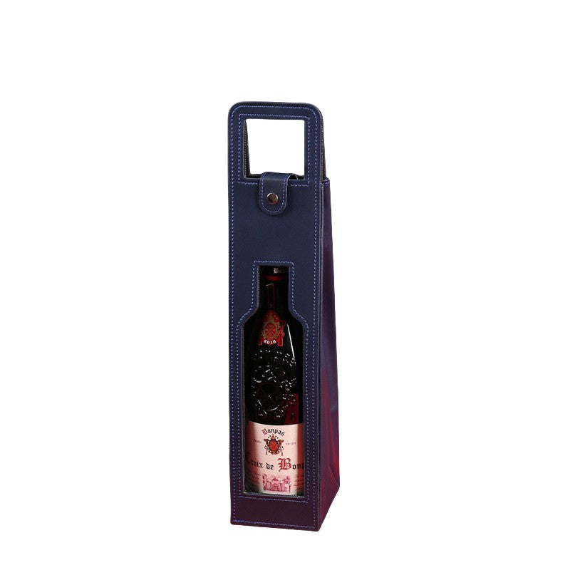 Reusable Leather Wine Tote Bag