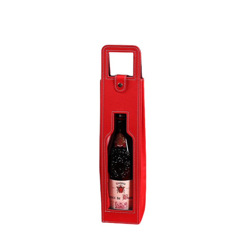Reusable Leather Wine Tote Bag