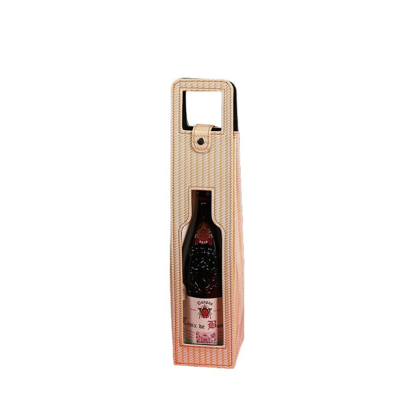 Reusable Leather Wine Tote Bag