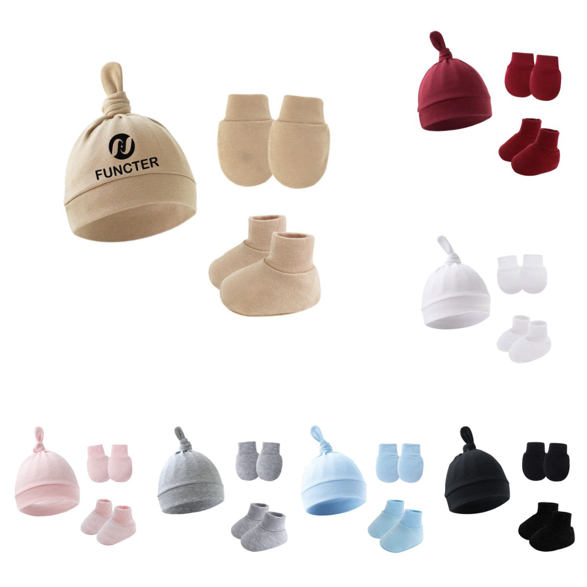 Baby Hat Mittens Socks Set