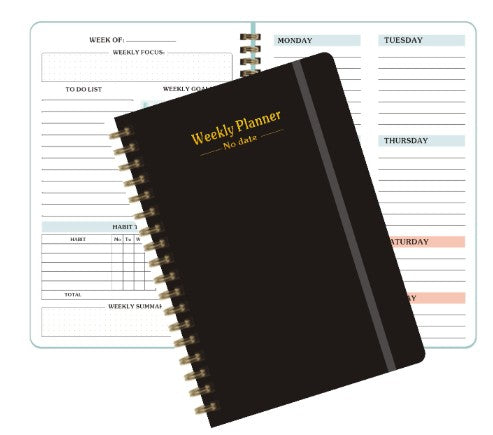 A5 Kraft Paper No-date Design Weekly Schedule Book Notebook