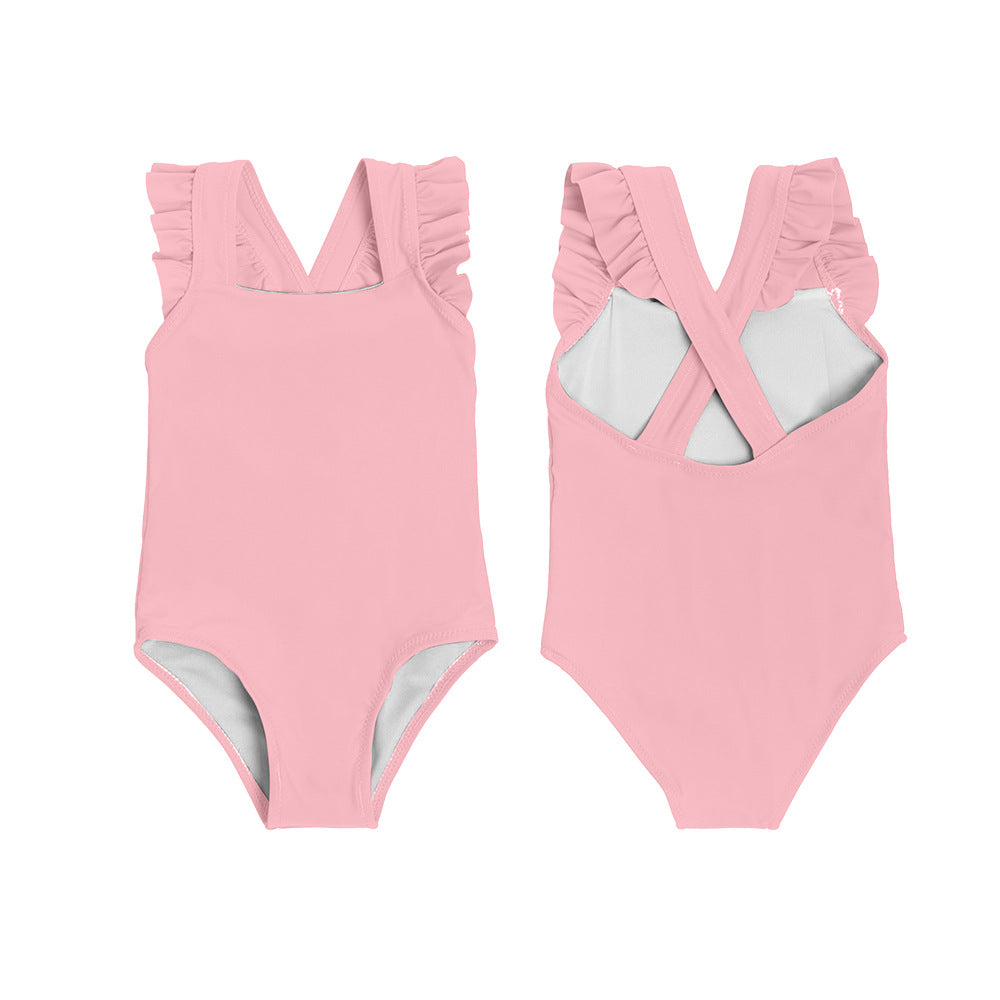 Girls Ruffle One Piece Swimsuit Quick Dry