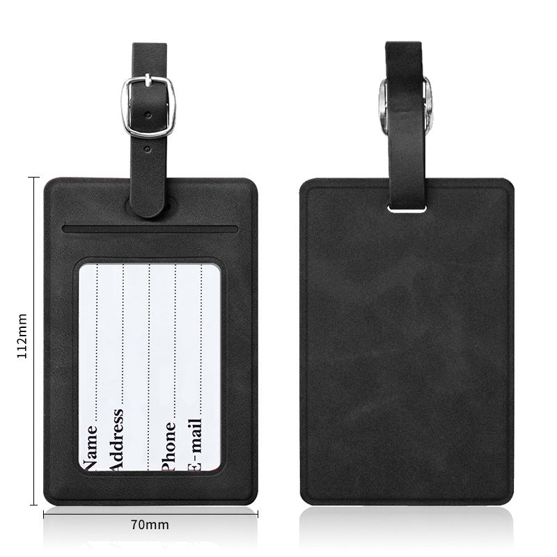 Rectangular Shape PU Leather Luggage Personalizable Travel ID Tag For Travel Business Trip
