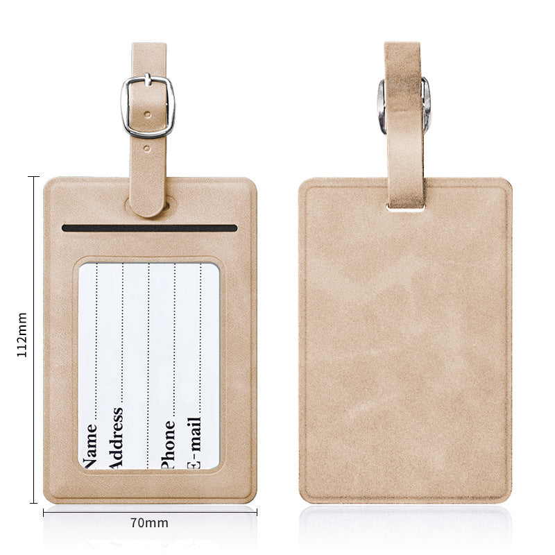 Rectangular Shape PU Leather Luggage Personalizable Travel ID Tag For Travel Business Trip