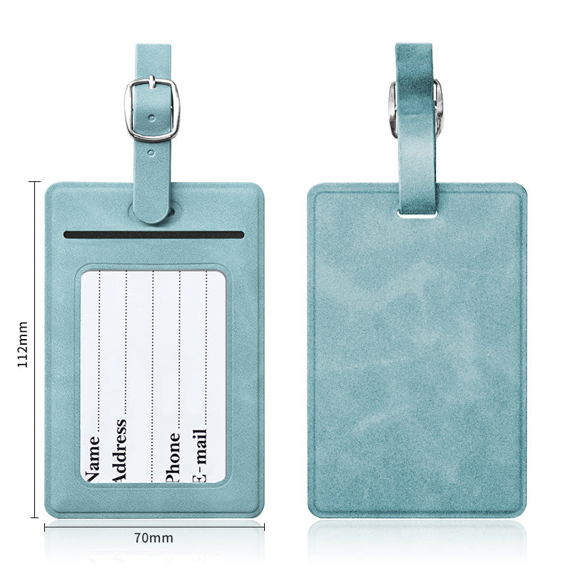 Rectangular Shape PU Leather Luggage Personalizable Travel ID Tag For Travel Business Trip