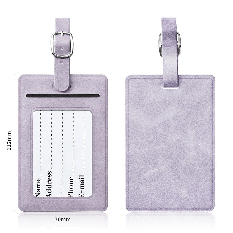 Rectangular Shape PU Leather Luggage Personalizable Travel ID Tag For Travel Business Trip