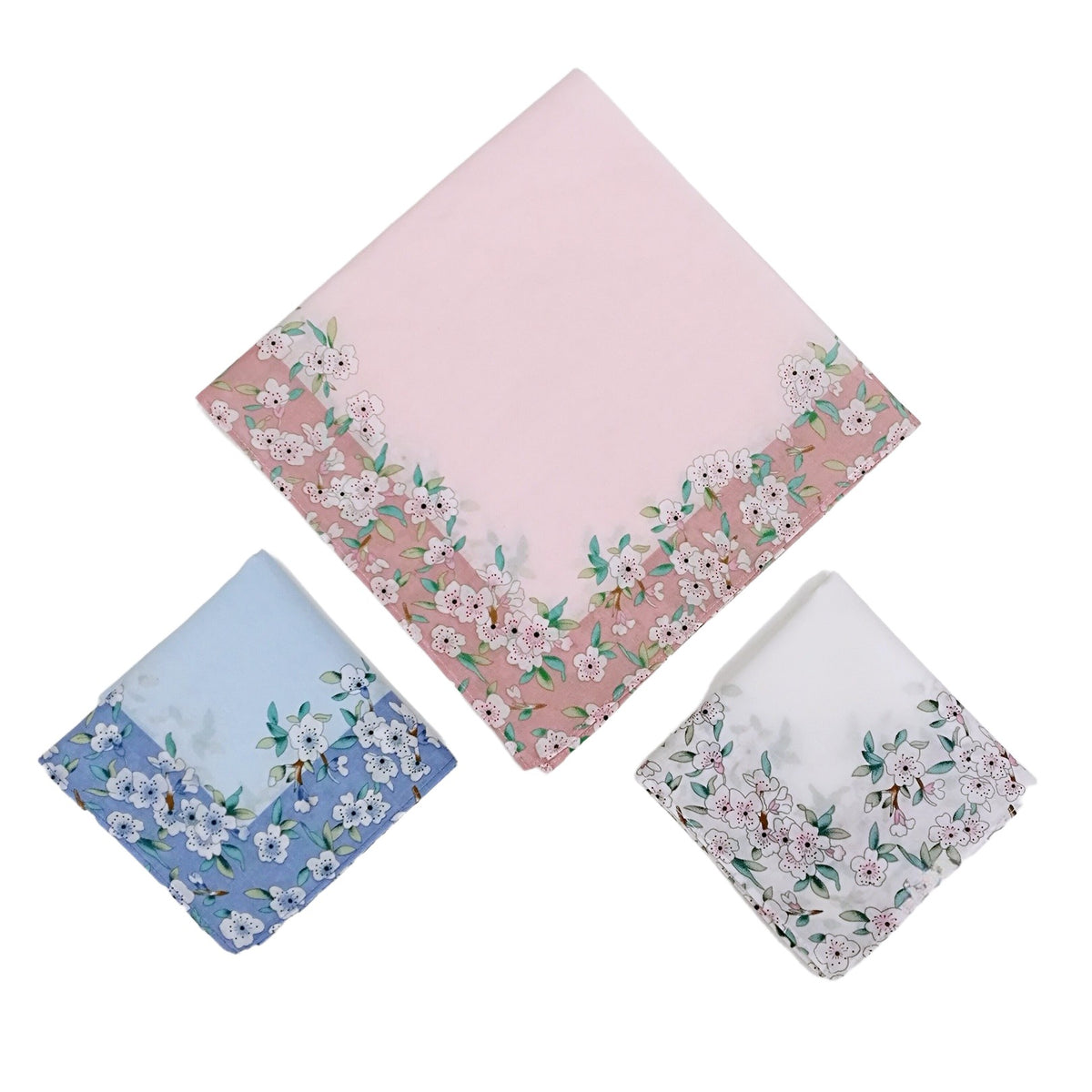 17.7" Cotton Floral Printed Handkerchief Square Hanky