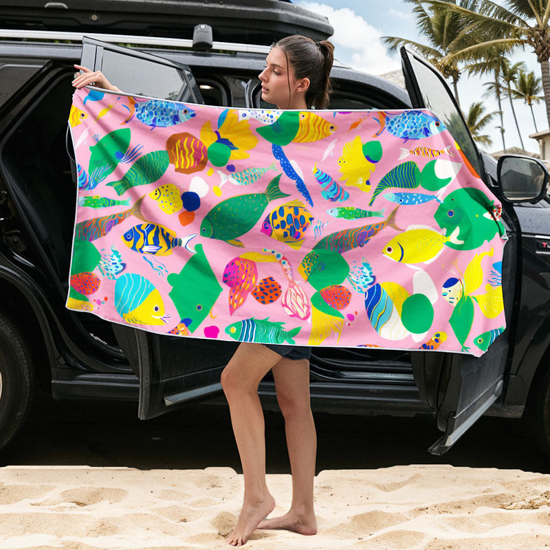 Full Custom Outdoor Magnetic Microfiber Beach Towel Quick Dry Bath Towel