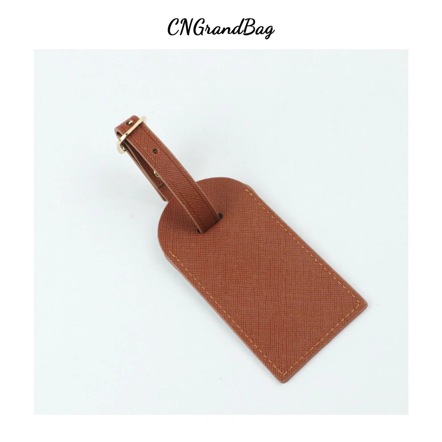 Mini Rectangular Shape PU Leather Luggage Personalizable Travel ID Tag For Travel Business Trip