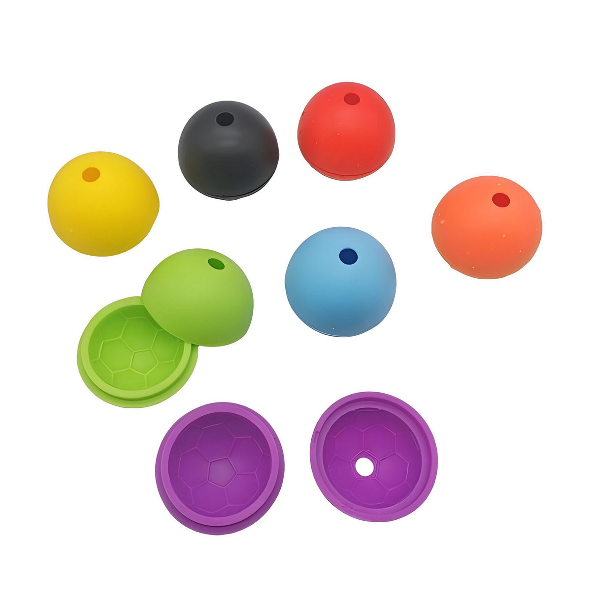 Single Sports Ball Ice Cube Molds Soccer Shaped Silicone Ice Ball Mold