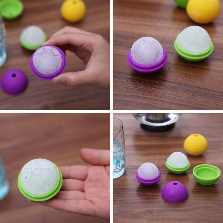 Single Sports Ball Ice Cube Molds Soccer Shaped Silicone Ice Ball Mold