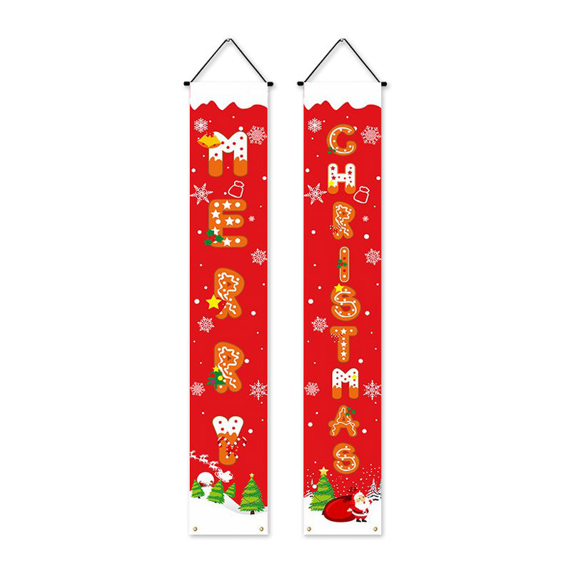 Full Custom Oxford cloth Christmas Couplet Christmas Porch Banner