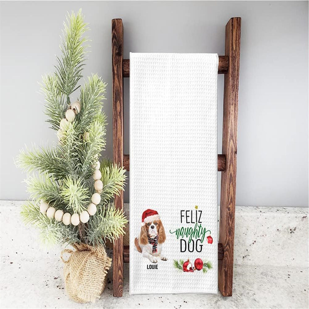 Christmas Waffle Hand Towel 16 x 24"