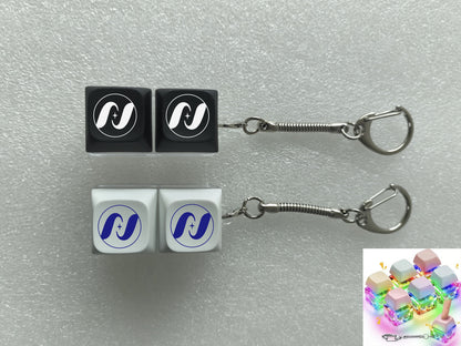 Full Color LED Light Two Key Keyboard Fidget Toys Keyboard Clicker Keychain