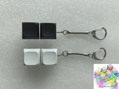 Full Color LED Light Two Key Keyboard Fidget Toys Keyboard Clicker Keychain
