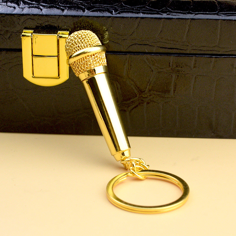 Creative Metal Microphone Shape Keychain