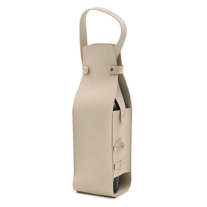 PU Leather Wine Bottle Carrier Tote Bag