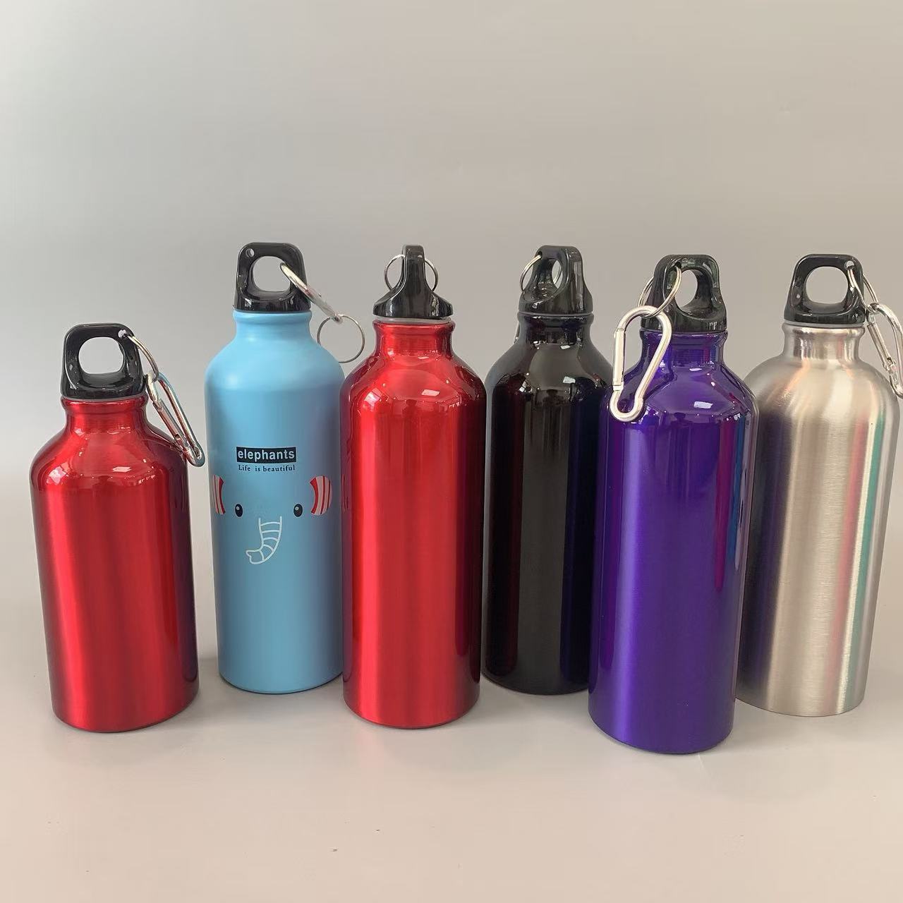 Custom 16 Oz. Aluminum Sports Bottle W/Carabiner & Twist Cap