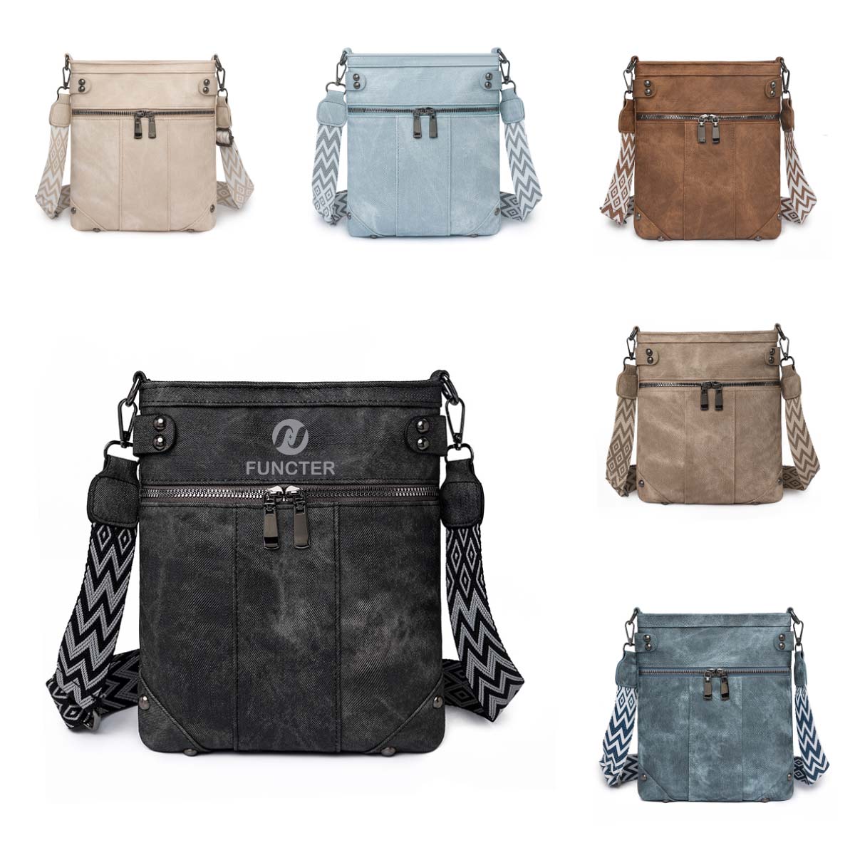 Vintage Crossbody Bag, Waterproof Washed Leather Sling Bag, Casual Shoulder Bag