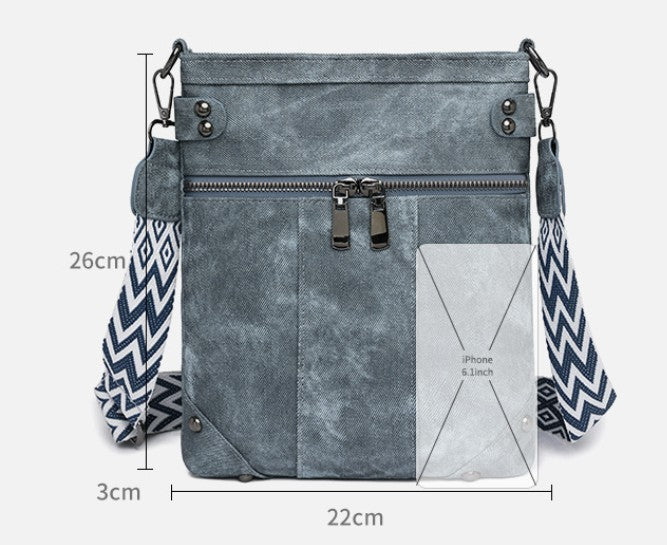 Vintage Crossbody Bag, Waterproof Washed Leather Sling Bag, Casual Shoulder Bag