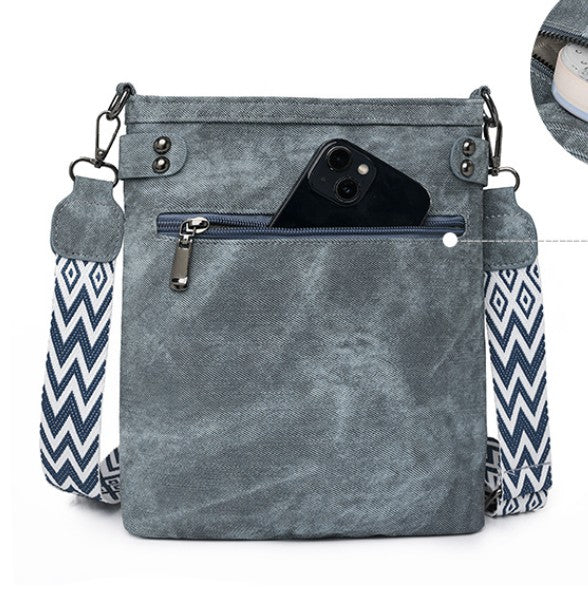 Vintage Crossbody Bag, Waterproof Washed Leather Sling Bag, Casual Shoulder Bag