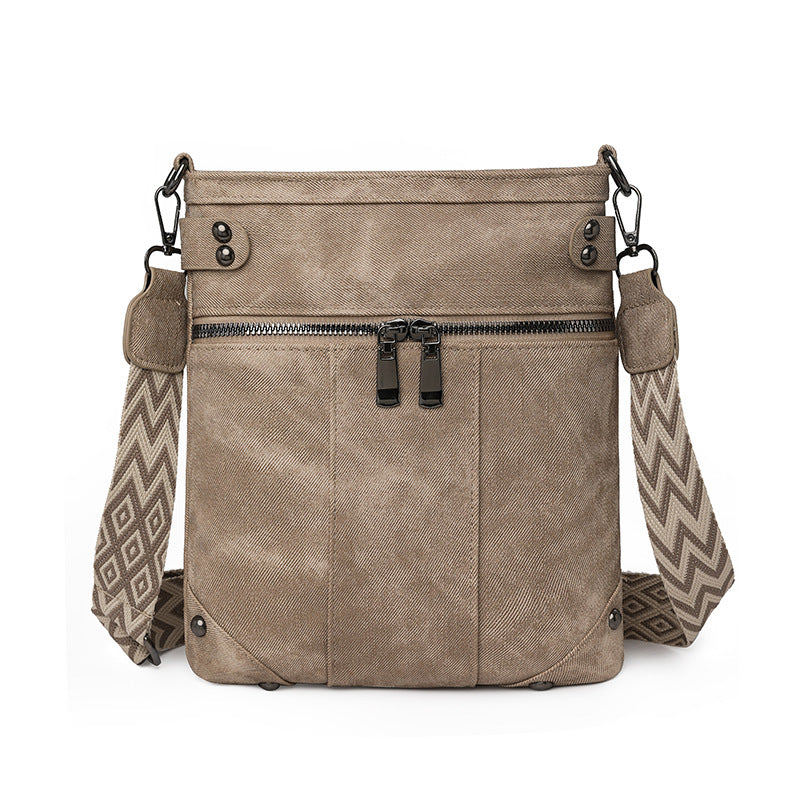 Vintage Crossbody Bag, Waterproof Washed Leather Sling Bag, Casual Shoulder Bag
