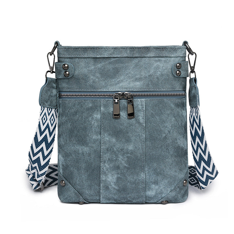 Vintage Crossbody Bag, Waterproof Washed Leather Sling Bag, Casual Shoulder Bag