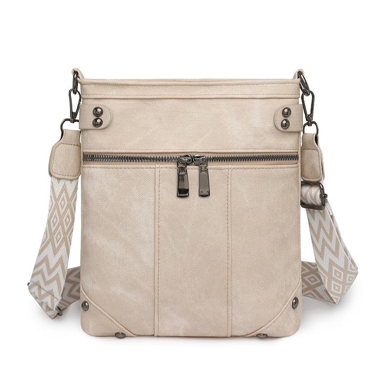 Vintage Crossbody Bag, Waterproof Washed Leather Sling Bag, Casual Shoulder Bag